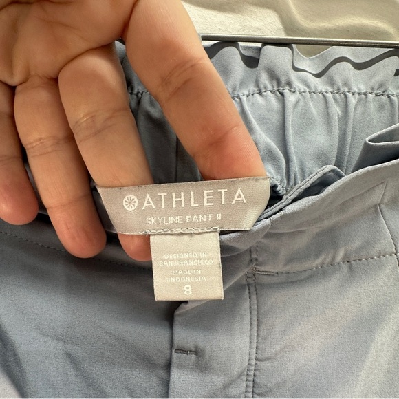 ATHLETA Skyline II Pants Tie Paperbag Waist Sky Blue Size 8 - Picture 6 of 10